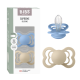 2 бр. Биберони BIBS Supreme, Силикон, Vanilla/Sky Blue, 6-18 месеца