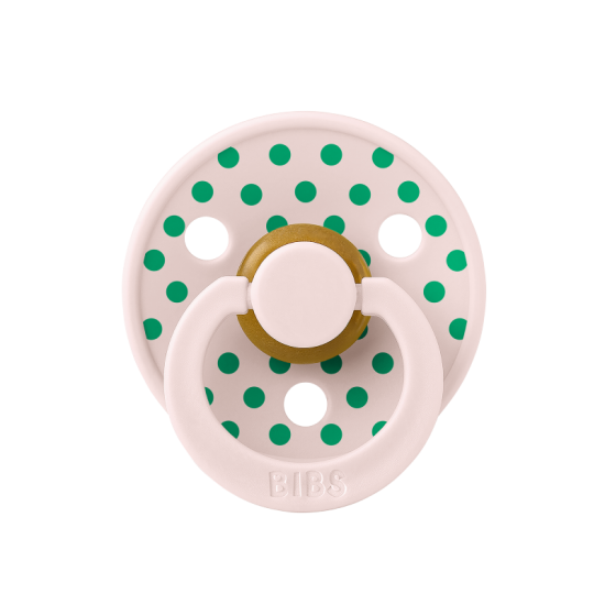 2 бр. Биберони BIBS COLOUR Polka Petal/Cactus, 0-6 месеца