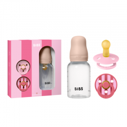 BIBS Подаръчен Сет Baby Sprinkle - Бутилка 150 ml и 2 бр. Биберон, Каучук, 0-6 месеца, Blush