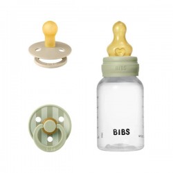 BIBS Подаръчен Сет Baby Sprinkle - Бутилка 150 ml и 2 бр. Биберон, Каучук, 0-6 месеца, Sage