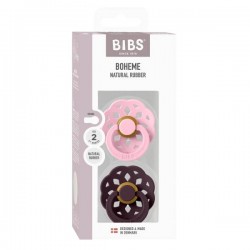 2 бр. Биберони BIBS Boheme Baby Pink/Plum 6-18 месеца