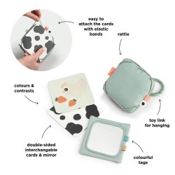Контрастни Карти за Бебе Tiny Farm Green