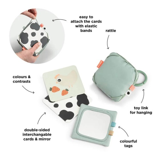 Контрастни Карти за Бебе Tiny Farm Green