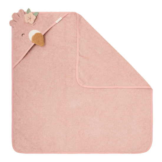 Бебешка Бродирана Хавлия с Качулка Flamingo Pink 75х75 cm
