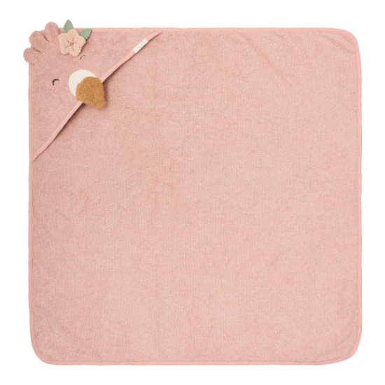 Бебешка Бродирана Хавлия с Качулка Flamingo Pink 75х75 cm