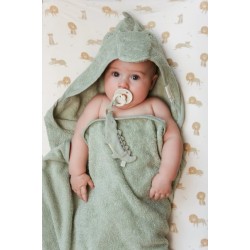 Бебешка Бродирана Хавлия с Качулка Safari Crocodile Green 75х75 cm