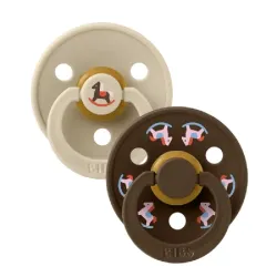 2 бр. Биберони BIBS COLOUR Holiday Horse Vanilla/Mocha, 6-18 месеца