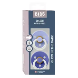 2 бр. Биберони BIBS COLOUR Hush GLOW/Grape GLOW, 6-18 месеца