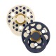 2 бр. Биберони BIBS COLOUR Polka Ivory/Deep Space, 6-18 месеца