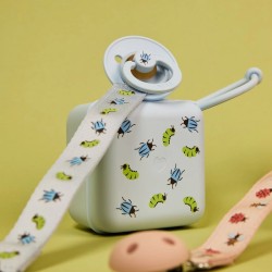 2 бр. Биберони BIBS Studio COLOUR, Beetle - Baby Blue/Dark Oak, 6-18 месеца